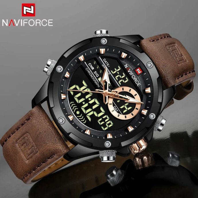 ⁦NAVIFORCE 9208 noire marron/cuire⁩ - الصورة ⁦2⁩