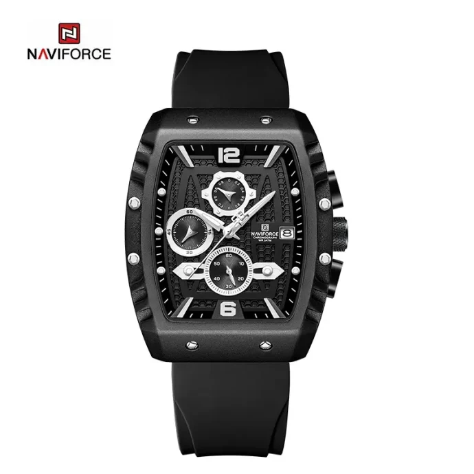 ⁦NAVIFORCE 8025 silver&noire noire/Silicium⁩ - الصورة ⁦3⁩