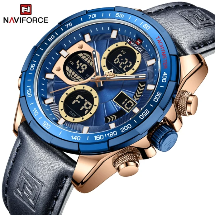 NAVIFORCE 9197 gold blue/cuire